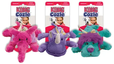 Hundleksak Kong Cozie Brights blandade figurer M