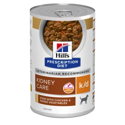 Hill's Prescription Diet Kidney Care k/d våtfoder med kyckling och grönsaker för hundar 12 x 354 g
