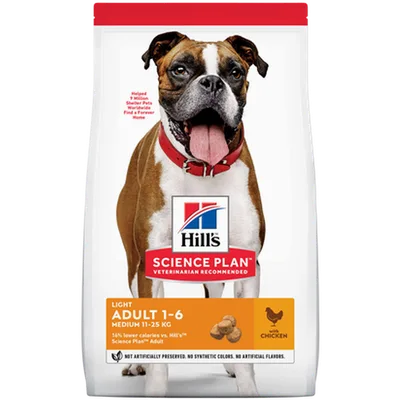 Hill's Science Plan Dog Adult Medium Light Chicken - 14 kg