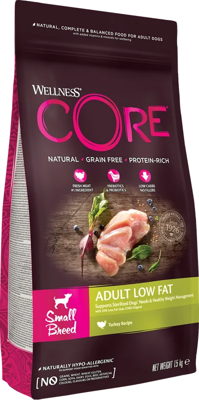 CORE Petfood Dog Adult Low Fat Small Breed Turkey Dry 1,5 kg