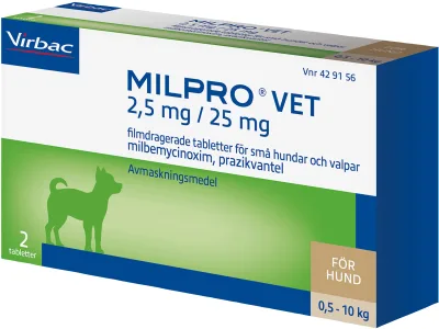 Milpro vet för små hundar och valpar (0,5-10 kg) 2 tabletter