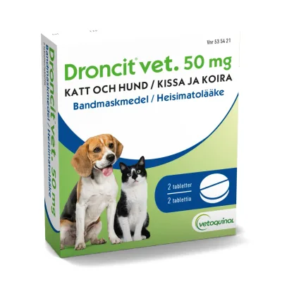 Droncit vet. tablett 50 mg 2 st