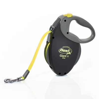 flexi Giant L bandkoppel, 8 m svart / neon