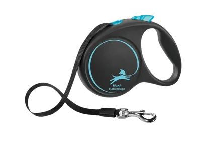 Flexi Rullkoppel Black Design Cord, 3m, XS, max 8kg, Ljusblå