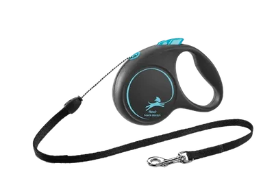 Flexi Rullkoppel Black Design Cord, 5m, S, max 12kg, Ljusblå