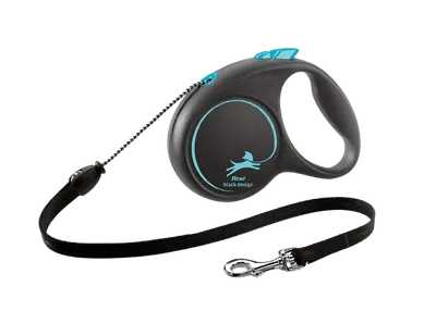 Flexi Rullkoppel Black Design Cord, 5m, M, max 20kg, Ljusblå