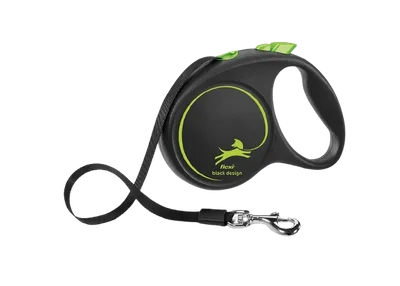 flexi Black Design bandkoppel grönt, 5 m Storlek M: upp till 25 kg