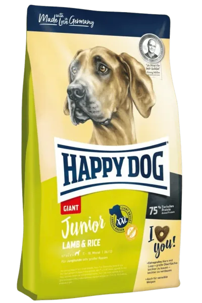 Happy Dog Junior Giant Lamb & Rice 15 kg för hundar