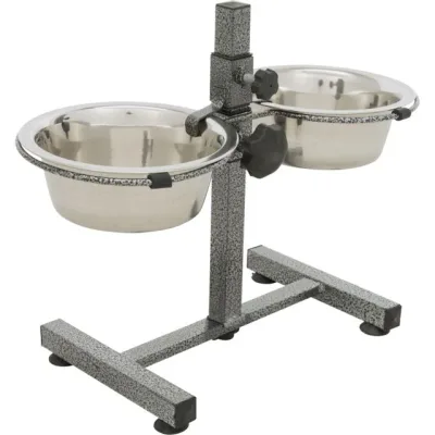 Matbar ställbar t 27 cm inkl skålar 2x0,75 L