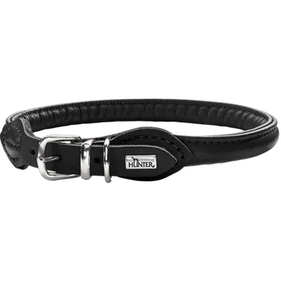 Hunter Hundhalsband Round & Soft Svart M 50 - Halsmått 41-46cm