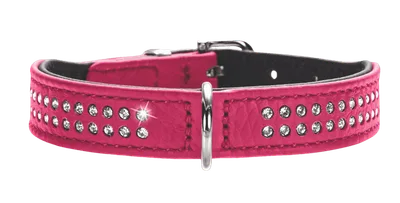Hunter Hundhalsband Diamond Petit Rosa 24 - Halsmått 17-21cm