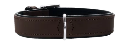 Hunter Hundhalsband Softie Artificial Leather Brun/Svart M-L 60cm