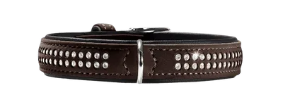 Hunter Hundhalsband Softie Deluxe Artificial Leather Brun/Svart XS 35cm
