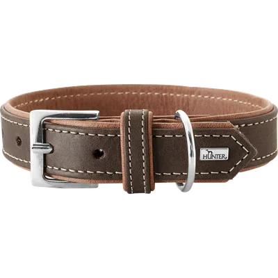 Hunter Hundhalsband Porto Mörkbrun/Cognac 65 - Halsmått 50-56cm