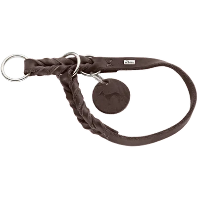 Hunter Solid Education Hundhalsband Halvstryp Mörkbrun