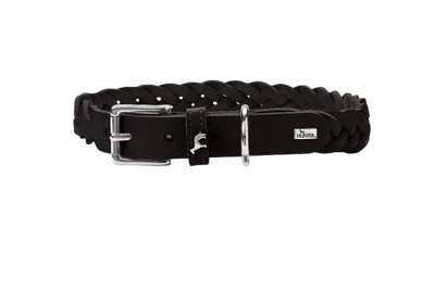 Hunter Hundhalsband Solid Education Special Cow Leather Svart S 45cm