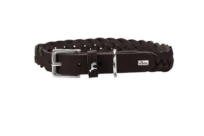 Hunter Hundhalsband Solid Education Special Cow Leather Mörkbrun S 45cm