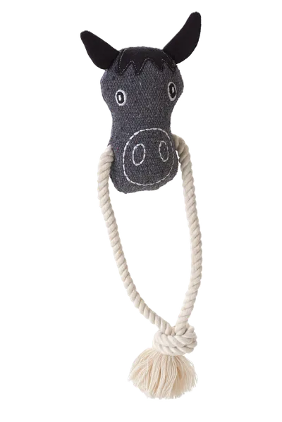 Hunter Dog Toy Nebraska Horse w rope Cotton Grey 25 cm