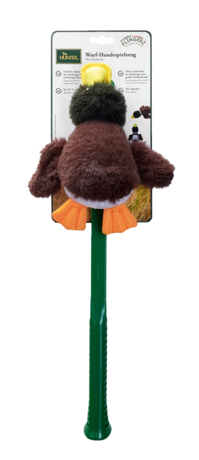 Hunter Dog Toy Flingerz Furry Duck With Launcher