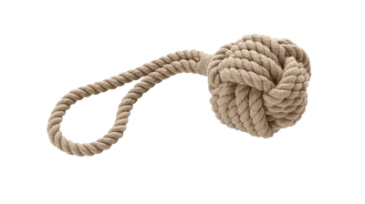 Hunter Dog Toy Ball With Handloop Inari M Cotton Beige