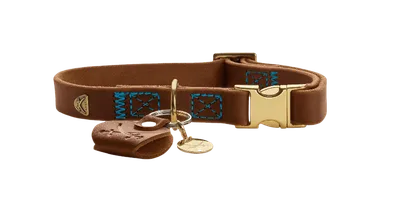 Hunter Hundhalsband Sansibar Cow Leather Cognac L
