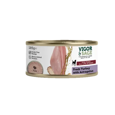 Vigor & Sage Astragalus & Fresh Turkey 185 g