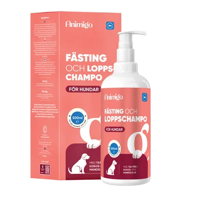 Fästing & Loppschampo, 500 ml - Fästing medel som rengör, återfuktar & lindrar obehag för katter & hundar