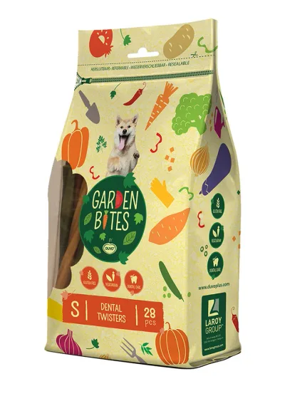 Duvo+ Garden Bites Dental Twisters Mix S 28 st 420 g för hundar