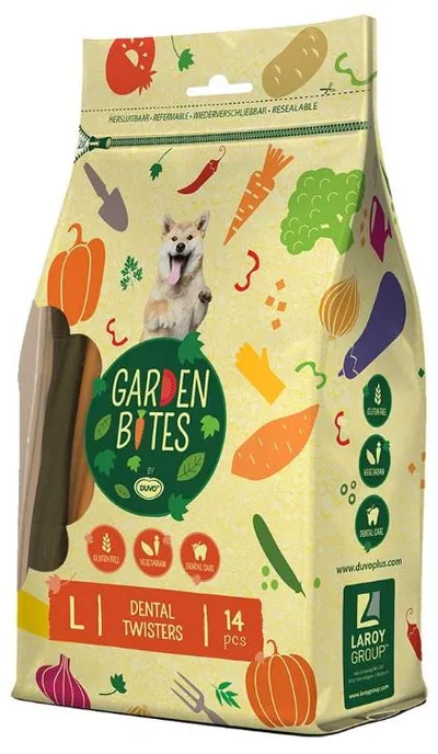 Duvo+ Garden Bites Dental Twisters Mix för hundar L 14 st 420 g