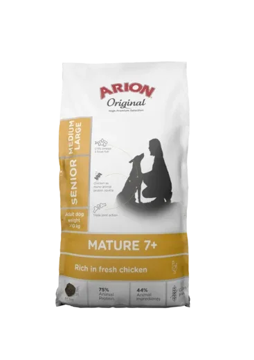 Arion Mature 7+ Medium & Large kyckling 12 kg för hundar