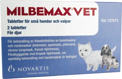 Milbemax vet. för små hundar och valpar tablett 2 st