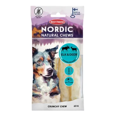 Best Friend Nordic Älg & Vilt Hypoallergena Knapriga Tuggben 12 cm 4-pack 60 g