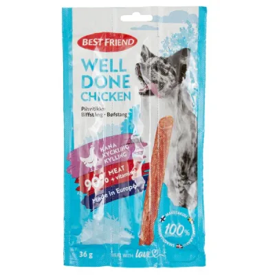 Best Friend WellDone Chicken Stick 3-pack 36 g för hundar
