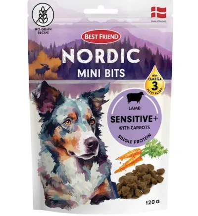 Best Friend Nordic Mini Bits Sensitive+ lammgodis 120 g för hundar