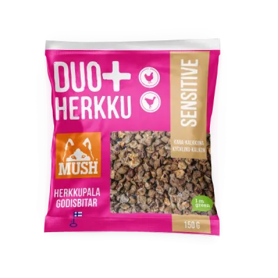 MUSH DUO+ Sensitive kyckling & kalkon 150 g för hundar