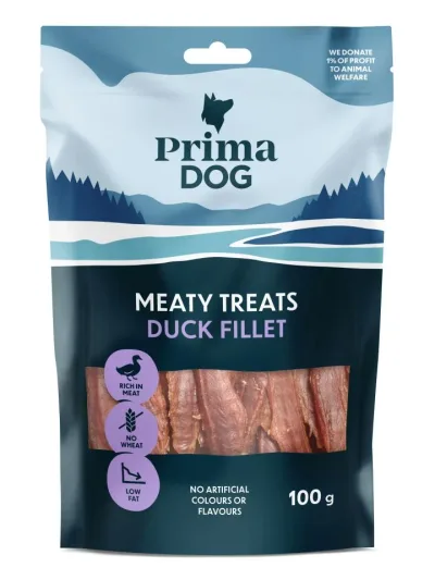 PrimaDog Meaty Treat Ankfilé för hundar 100 g