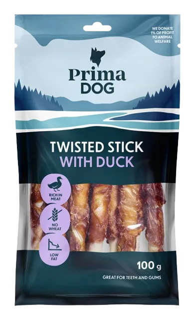Prima Dog Twisted Stick Duck 45st 400 g