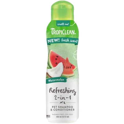 TropiClean Refreshing 2-in-1 schampo & balsam, vattenmelondoft