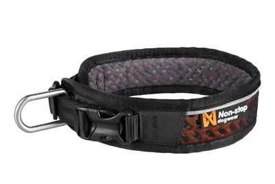 Non-stop Dogwear Rock Hundhalsband Justerbart Svart/Orange