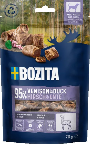 Hundgodis Bozita Snacks Meaty bites venison & duck 70g