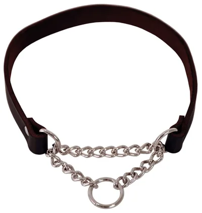 Läderhalsband Lina Halvstryp Svart 12x35cm