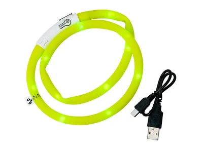 Blinkhalsband LED Gul