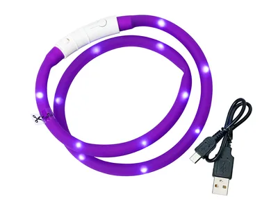 Blinkhalsband LED Lila
