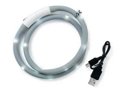 Blinkhalsband LED Grå
