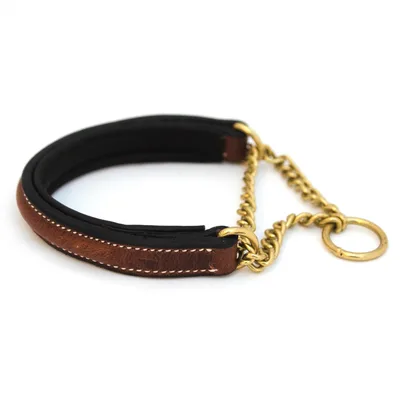 Asti Hundhalsband Halvstryp Brun 60cm