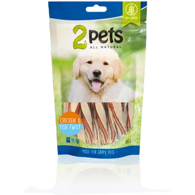 2pets Dogsnack Chicken & Fish Twist - Dog Treat 400 g