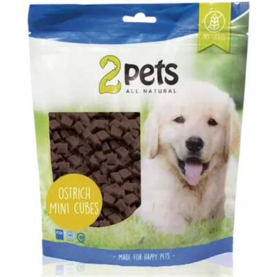 2pets Dogsnack Ostrich Mini Cubes 100 g