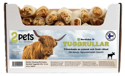 2pets Nordic Tuggrulle med Fyllning Vilt 13 cm
