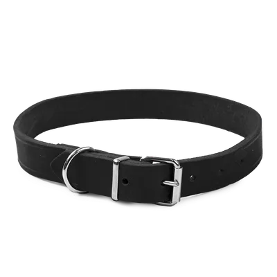 Selected by ZOO Läderhalsband Hera ställbart Svart 22 mm x 39-49 cm