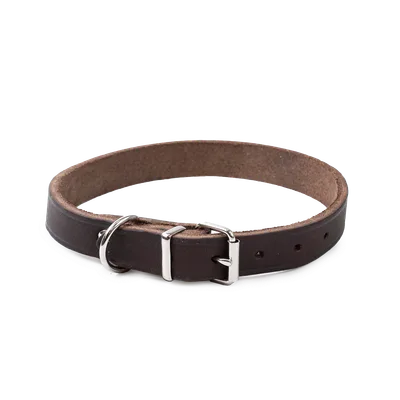 Selected by ZOO Läderhalsband Hera ställbart Brun 18 mm x 32-39 cm